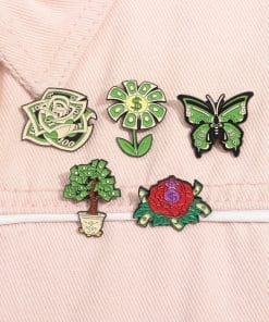 Alternative view of Money Tree 'Dollar Leaves' Enamel Pin