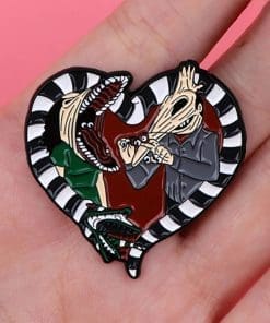 Alternative view of Beetlejuice 'Sandworm Heart' Enamel Pin