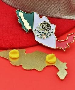 Alternative view of Mexican Map x Flag Enamel Pin
