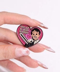 Alternative view of Horror Heart 'Don't Cut My Heart To Pieces Leatherface' Enamel Pin