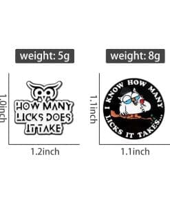 Funny Owl 'Set of 2 How Many Licks It Takes' Enamel Pin - Image 4