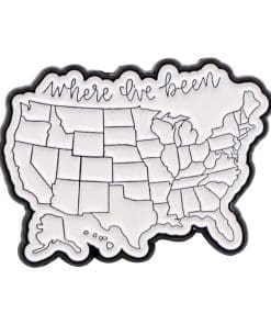 White Map of the U.S.A 'where I've Been' Enamel Pin