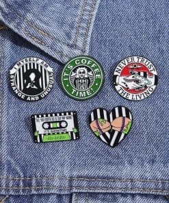 Alternative view of Beetlejuice 'Cassette Tape | All You Gotta Do is Say My Name It's Showtime' Enamel Pin