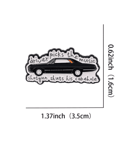 Supernatural ‘Driver Picks the Music Shotgun Shuts His Cakehole 2.0’ Enamel Pin