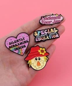 Alternative view of Pride Heart 'Silently Screaming Inside' Enamel Pin