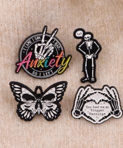 Alternative view of Anxiety 'I Came I Saw I Had So I Left' Enamel Pin