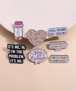 Alternative view of All Feelings Have Space Here Enamel Pin