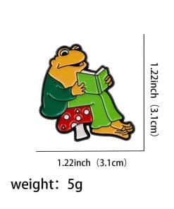 Frog 'Book Reader' Enamel Pin - Image 3