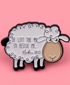 Sheep | Matthew18:21 'He Left the 99 To Rescue Me' Enamel Pin