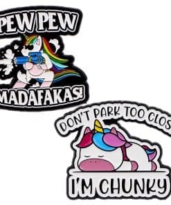 Rainbow Unicorn 'Set of 2 Funny Unicorn' Enamel Pin