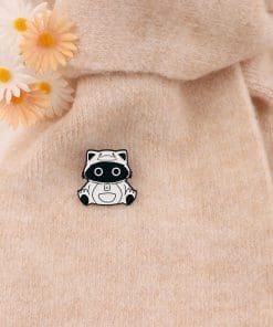 Alternative view of Kawaii Black Cat Enamel Pin