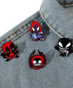 Alternative view of SpiderMan x Venom x Deadpool 'Set of 4 Chibi' Enamel Pin