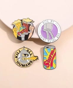 Futurama 'Slum Soda Cheers Beer' Enamel Pin - Image 4