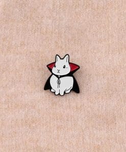 Alternative view of White Rabbit Vampire Enamel Pin