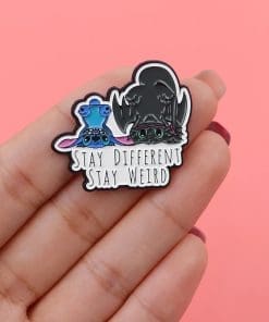 Alternative view of Lilo and Stitch 'Stay Different Stay Weird' Enamel Pin
