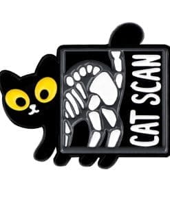 Black Cat Scan Enamel Pin