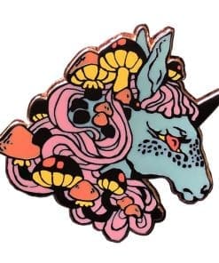 Alternative view of Unicorn 'Colorful Mushroom' Enamel Pin