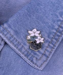 Alternative view of Flourish White Floral Enamel Pin