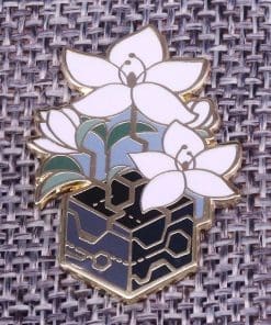 Flourish White Floral Enamel Pin
