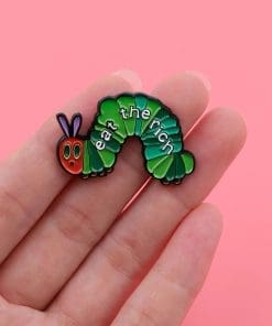 Alternative view of Caterpillar Eat the Rich Socialist' Enamel Pin
