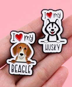 Alternative view of I Love Dog ' My Husky' Enamel Pin