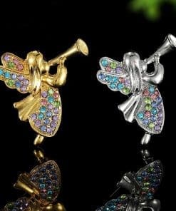 Alternative view of Colorful Crystal Elf Fairy Enamel Pin