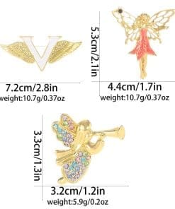 Colorful Crystal Butterfly Fairy Enamel Pin - Image 3