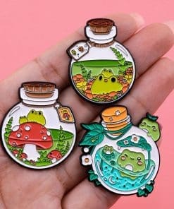 Alternative view of Frog 'Set of 3 Little Jar Parenting' Enamel Pin
