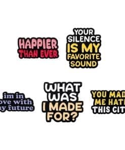 Inspirational Letter 'Set of 5' Enamel Pin