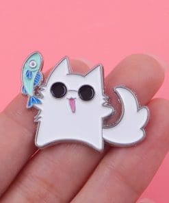 Alternative view of Jujutsu Kaisen ‘Gojo x Cat Fish Catch’ Enamel Pin