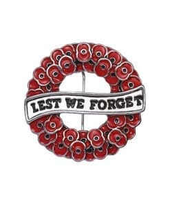 Alternative view of Red Flowers 'Set of 2 Lest We Forget' Enamel Pin