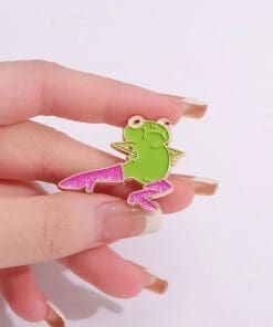 Alternative view of Cool Frog 'Glittery Boots' Enamel Pin