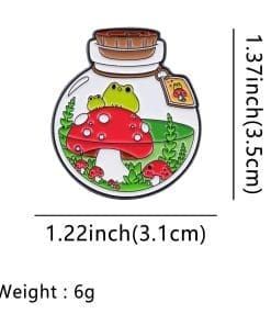 Alternative view of Frog 'Little Jar Parenting Mushroom' Enamel Pin