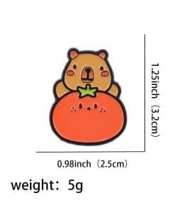 Alternative view of Capybara 'Juicy Red Tomato' Enamel Pin
