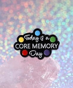 Alternative view of Colorful Text 'Today Is A Core Memory Day' Enamel Pin