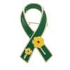 Green Ribbon 'Flower Pattern' Enamel Pin