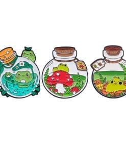 Frog 'Set of 3 Little Jar Parenting' Enamel Pin