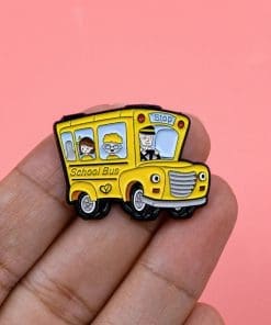 Alternative view of School Bus Enamel Pin