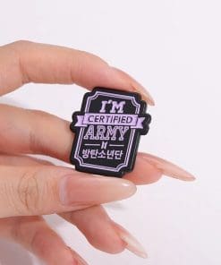 Alternative view of BTS 'I'm Certified ARMY' Enamel Pin
