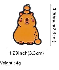 Alternative view of Capybara 'Orange on Top' Enamel Pin