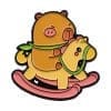 Capybara 'Rocking Horse Ride' Enamel Pin