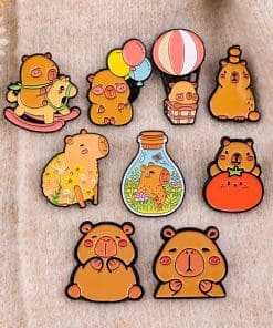 Alternative view of Capybara 'Big Tummy' Enamel Pin