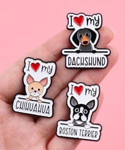 Alternative view of I Love Dog ' My Dachshund' Enamel Pin