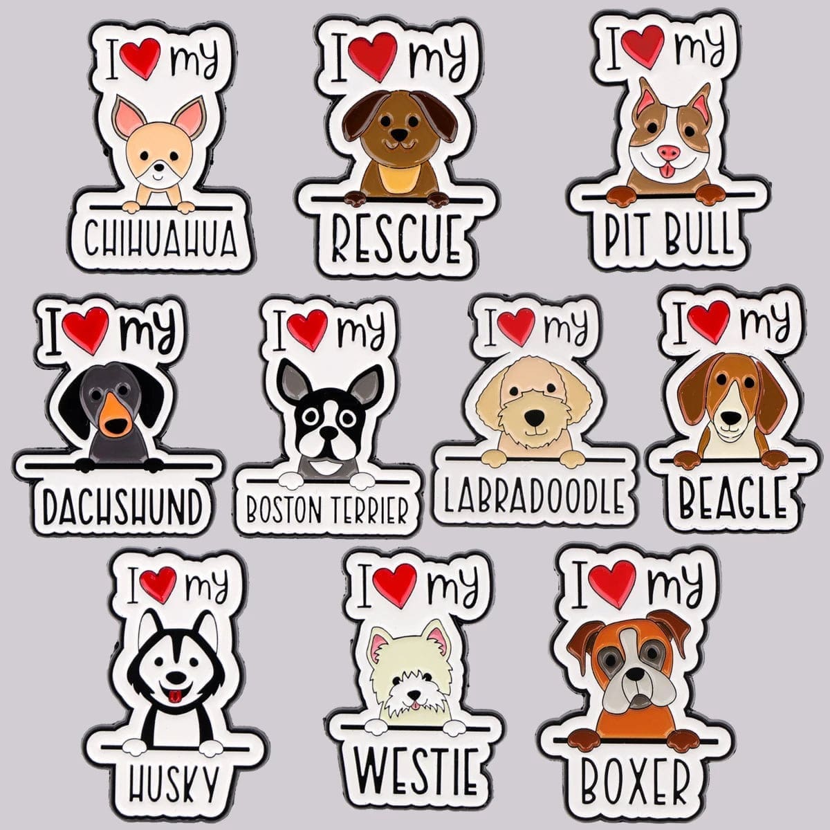 I Love Dog ' My Dachshund' Enamel Pin - Image 5