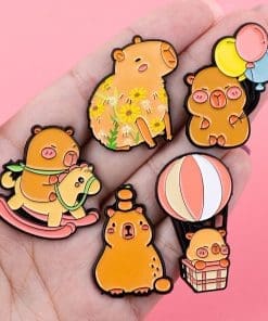 Alternative view of Capybara 'Love Balloons' Enamel Pin