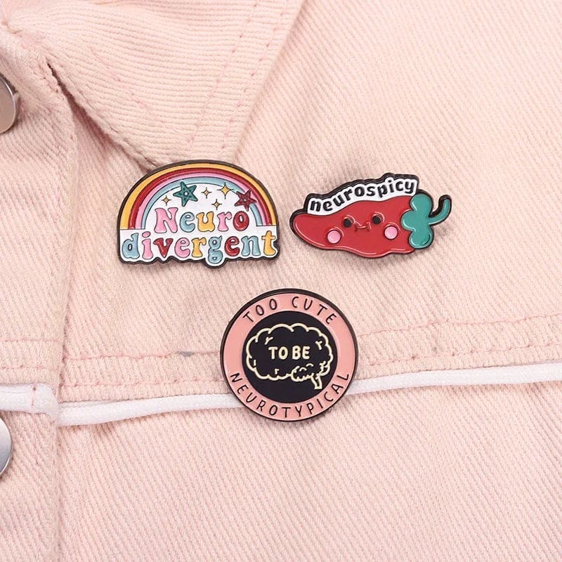 Mental Health 'Set of 3 Neuro Sanity' Enamel Pin - Image 2