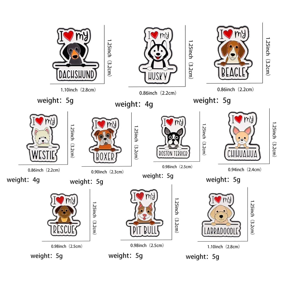 I Love Dog ' My Dachshund' Enamel Pin - Image 4