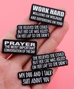 Alternative view of Work Hard 'Million on Welfare Are Depending on You' Enamel Pin
