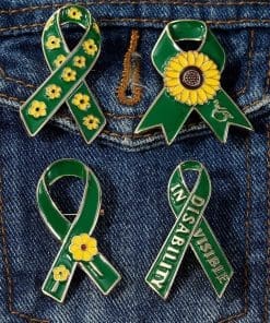 Alternative view of Green Ribbon 'Invisible Disability' Enamel Pin