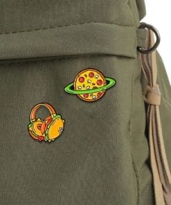 Alternative view of Pizza 'Planet' Enamel Pin
